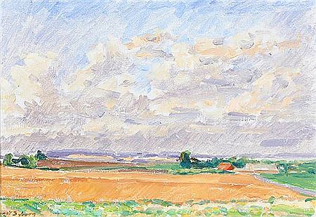 Ernst Syberg : Landscape with fields.