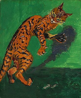 Michelle Bourret : Composition with orange cat