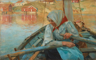 Carl Wilhelm Wilhelmson : 'FISKARFLICKA' (FISHERGIRL)