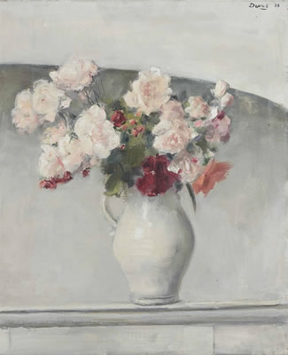 Anthony Devas : Flowers in a white jug