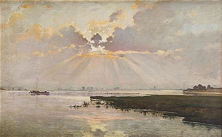 Vladimir Nalecz : Lake in a Sunset