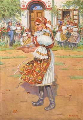 Otto Molitor : Girl carrying Cakes