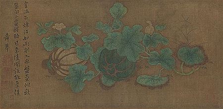 Xuan Qian : Watermelons on a leafy vine