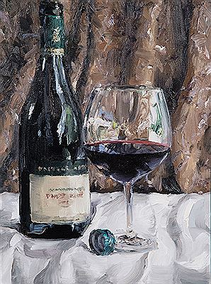 Stephen Allwood : Still Life with Pinot Noir