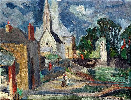 Robert Simon : Eglise d'Ilfranche and another view of a French village (2)