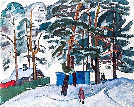 Eduard Georgievich Bragovsky : Winter landscape with firs