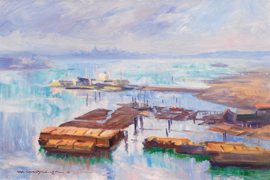 Orestes Grandmaison : Lumber Barges, Burrard Inlet