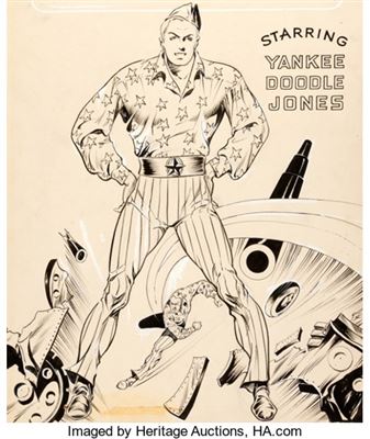 Charles Solomon Sultan : Charles Sultan Yankee Comics #1 Cover Original Art (Chesler, 1941)