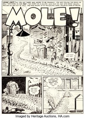 Will William Elder : Bill Elder MAD #2 Complete 7-Page Story Mole! (EC, 1952)