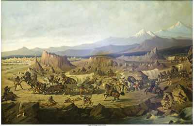 Henry Herman Cross : Baldwin Wagon Train Under Attack