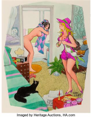 Leo Siegel : Roommates, Playboy cartoon, November 1974