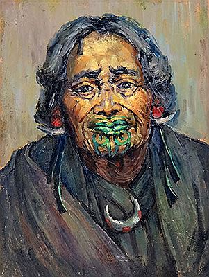 Ida H Carey : Maori Lady with Moko