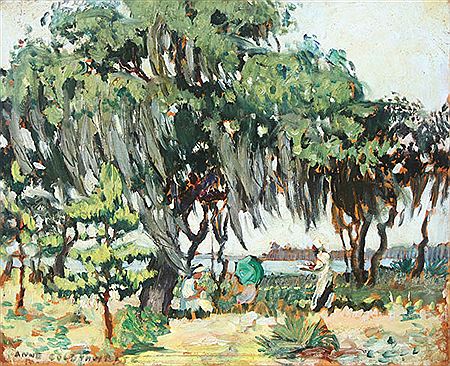 Anne Wilson Goldthwaite : Outdoor Southern Scene with Spanish Moss Covered Trees