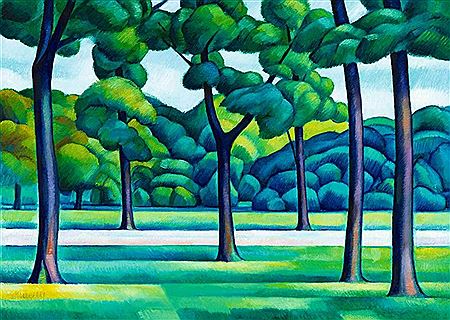 Janos Kmetty : Trees in the Park (City Park), c. 1912