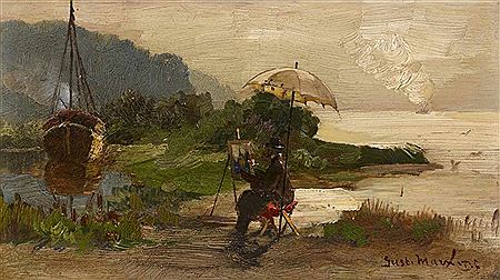 Gustav Marx : Landscape Painter at his Easel