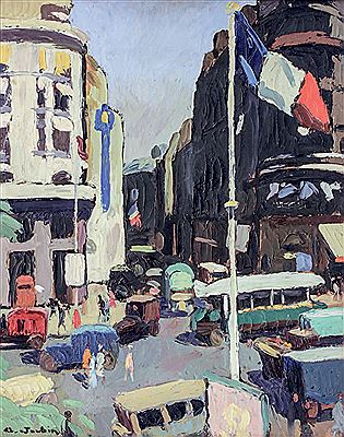 Georges Joubin : Le carrefour Drouot à Paris