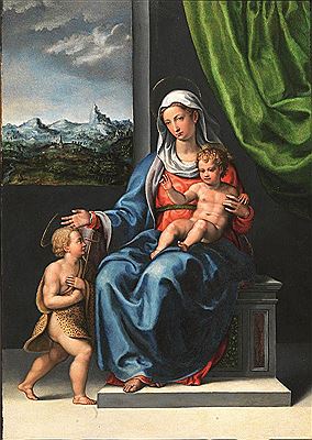 Girolamo Siciolante da Sermoneta : MADONNA AND CHILD WITH SAINT JOHN