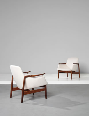 Finn Juhl : Pair of rare armchairs, model no. FJ 53