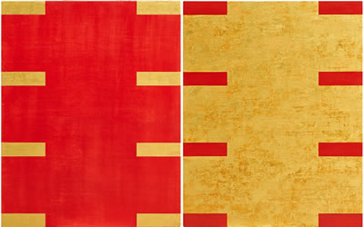 Gordon Hart : One and One Series (Red/Gold and Gold/Red), 1982