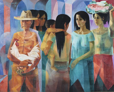 Vicente S Manansala : TIANGE (MARKET SCENE)