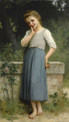 Charles Amable Lenoir : YOUNG GIRL WITH CHERRIES