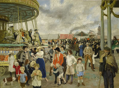 Dame Laura Knight : THE FAIRGROUND, PENZANCE