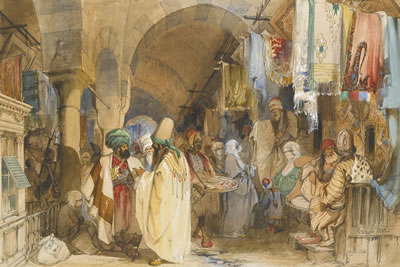 Vittorio Amadeo Preziosi : THE GRAND BAZAAR, CONSTANTINOPLE