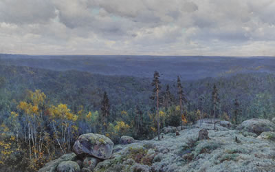 Constantin Konstantin Yakovlevich Kryzhitsky : WOODLAND LANDSCAPE