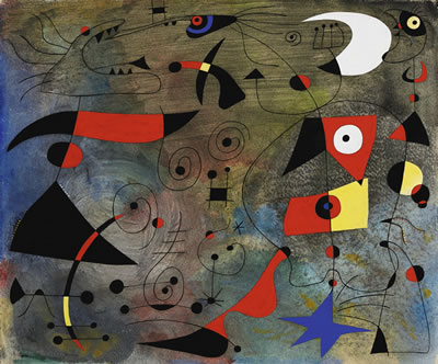 Joan Miro : FEMME ET OISEAUX