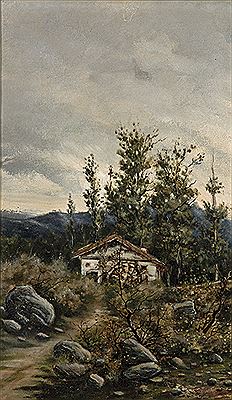 Ovidio Murgia De Castro : 'Paisaje con casa'. 1896