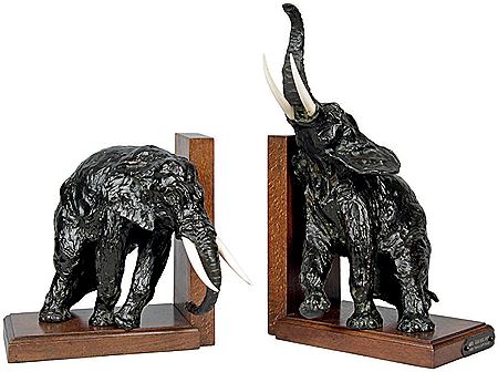 Ary Jean Leon Bitter : COUPLE D’ÉLÉPHANTS, SERRE-LIVRES