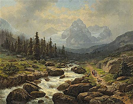 Gustav Hausmann : View of the Wetterhorn in Switzerland