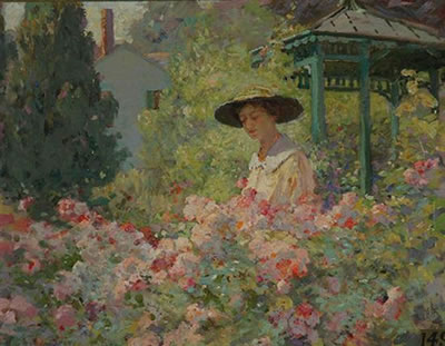 Clark Summers Marshall : Woman Standing in a Garden