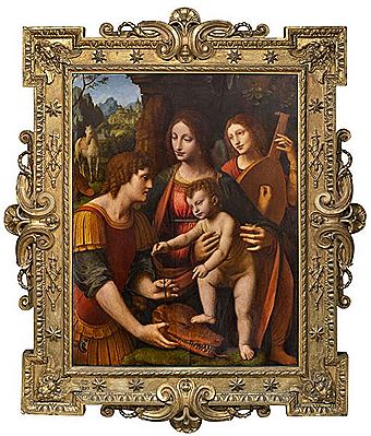 Bernardino (de Scapis) Luini : Vierge à l'Enfant avec Saint Georges et un ange musicien