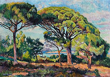 Carlos Reymond : Landscape with pines - 1908