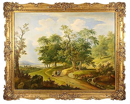 Karl Altmann : LANDSCAPE WITH A HUNTING MOTIF