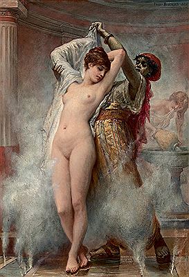 Felix Joseph Barrias : Le Mont Dore au temps d'Auguste, Bain de vapeur, 1882