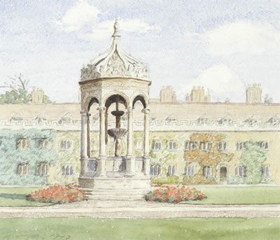 Anthony Day : Trinity College fountain, Cambridge