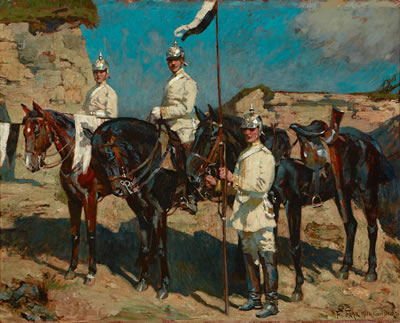 Friedrich Fehr : A German military scene in North Africa, World War I