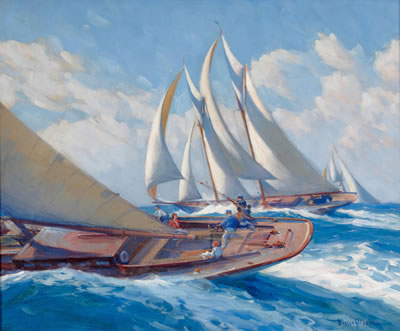 Joe Gleason : The Schooner Race, Endymion versus Amorilla, off Catalina Island