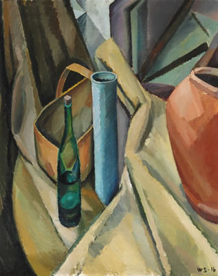 William Scharff : Nature morte with bottle and tube.