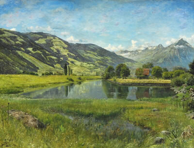 Carl Schlichting-Carlsen : Swiss landscape.