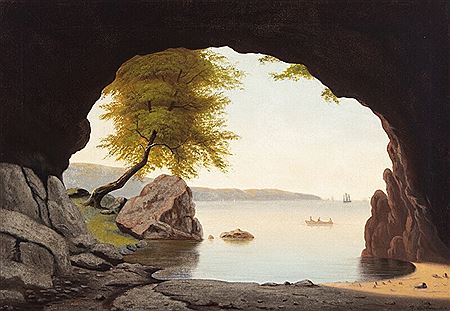 Rudolf Julius Carlsen : View from a cave, Bornholm.