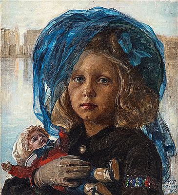 Bertha Dorph : Girl with a doll.