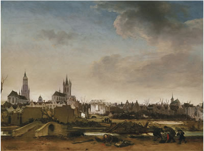 Egbert Lievensz van der Poel : A view of Delft after the explosion of 1654