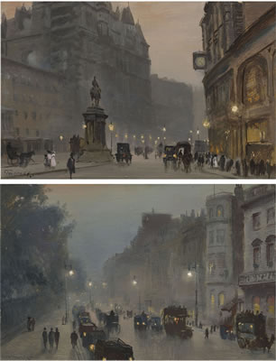 George Hyde Pownall : N Knightsbridge; and Down Piccadilly, by the Green Park (2)