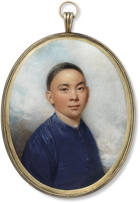 William Wood : The Chinese Servant of John Hotson (1770-1828), a purser in the East India Company, in blue jacket and black cap