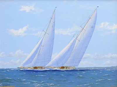 George Drury : 'Velsheda & Yankee on the Solent'