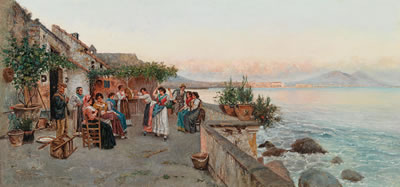 Giuseppe Giardiello : Musical Entertainment on a Neapolitan Terrace