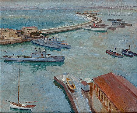 Armand Jacques Assus : The port of Algiers